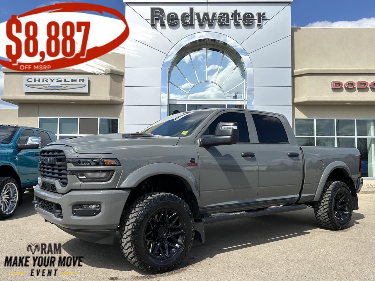 2026 Ram 2500 Black Express Crew Cab 4x4 | Rig Ready Ram | Level Kit | Fuel Wheels | Flares & Flaps | Side Steps