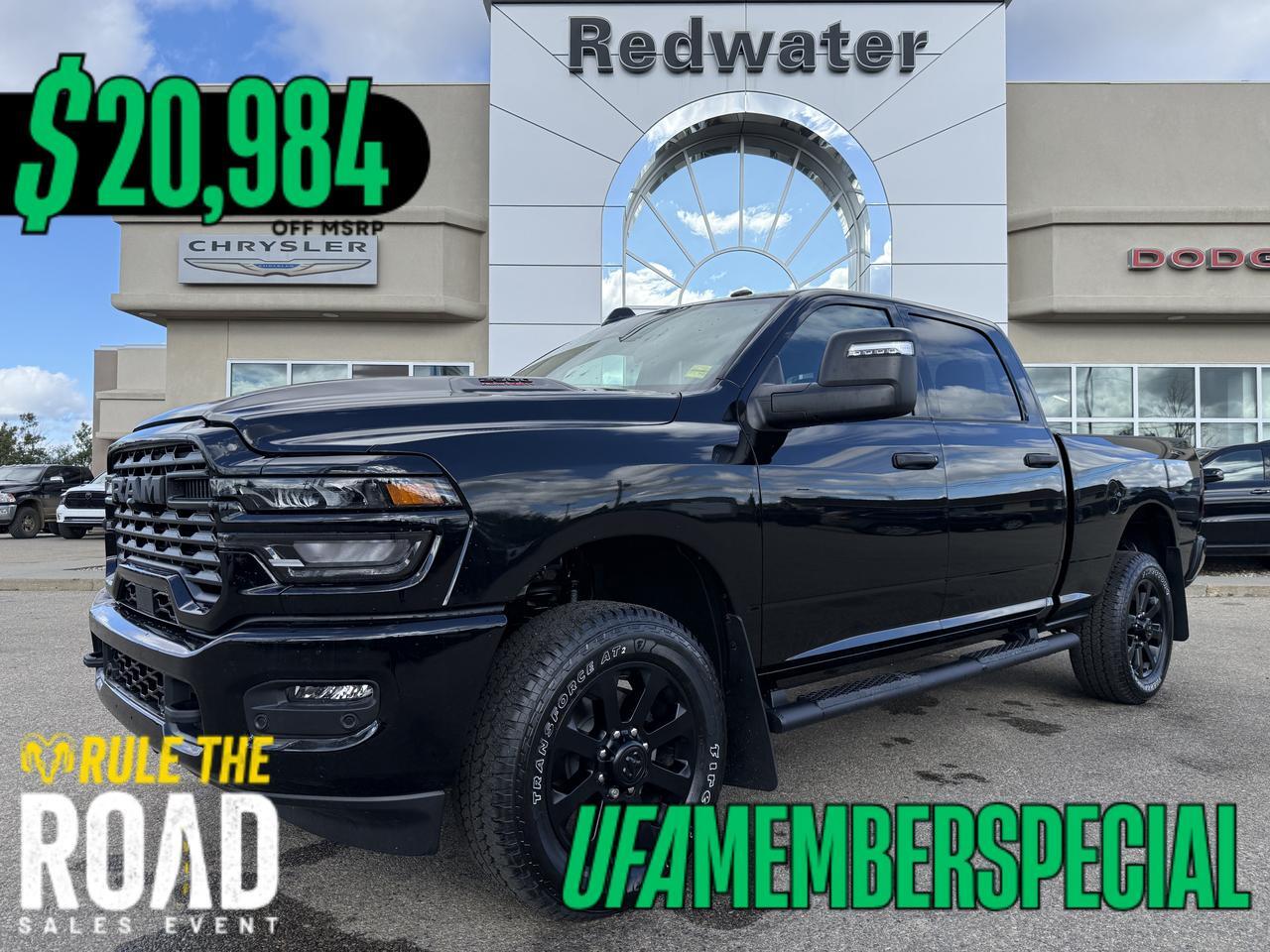 2026 Ram 2500 Black Express Crew Cab 4x4 | V8 HEMI | Black Cloth Interior | 20IN Black Wheels | Sport Hood