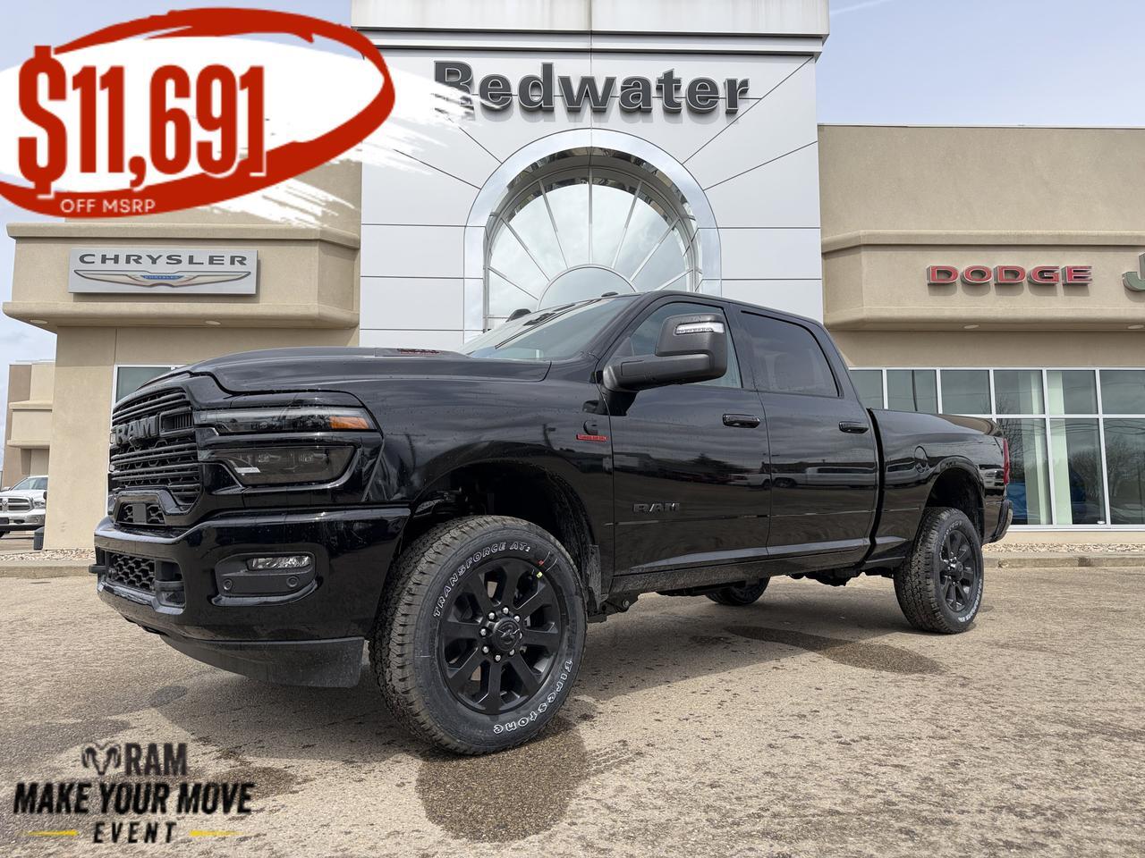 2026 Ram 2500 Laramie Crew Cab 4x4 | Cummins Diesel | Night Edition | 12IN Display | NAV | Leather Heated Seats