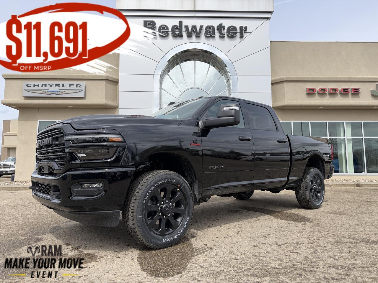 2026 Ram 2500 Laramie Crew Cab 4x4 | Cummins Diesel | Night Edition | 12IN Display | NAV | Leather Heated Seats