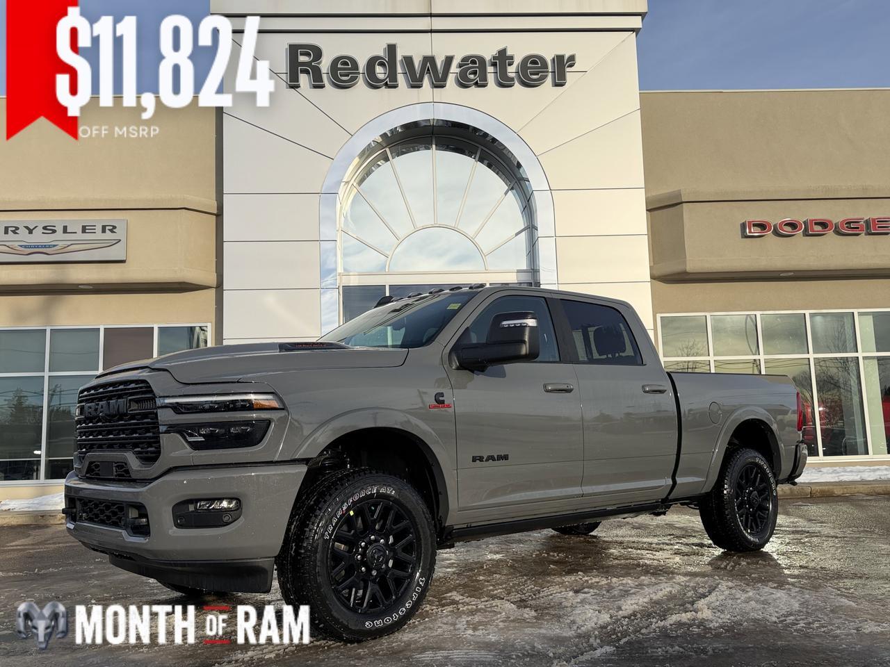 2026 Ram 2500 Limited Night Edition Crew Cab 4x4 | Cummins Diesel | Sunroof | 5th Wheel Prep | Harmon Kardon Audio