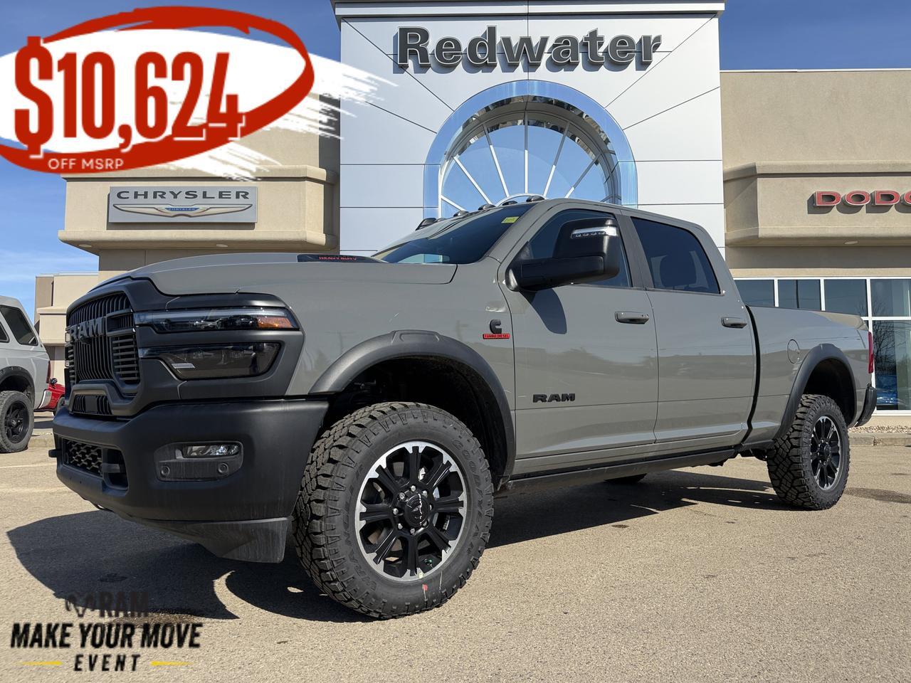 2026 Ram 2500 Rebel Crew Cab 4x4 | Cummins Diesel | Leather Heated Vented Seats | Power Sunroof | NAV | Sport Hood