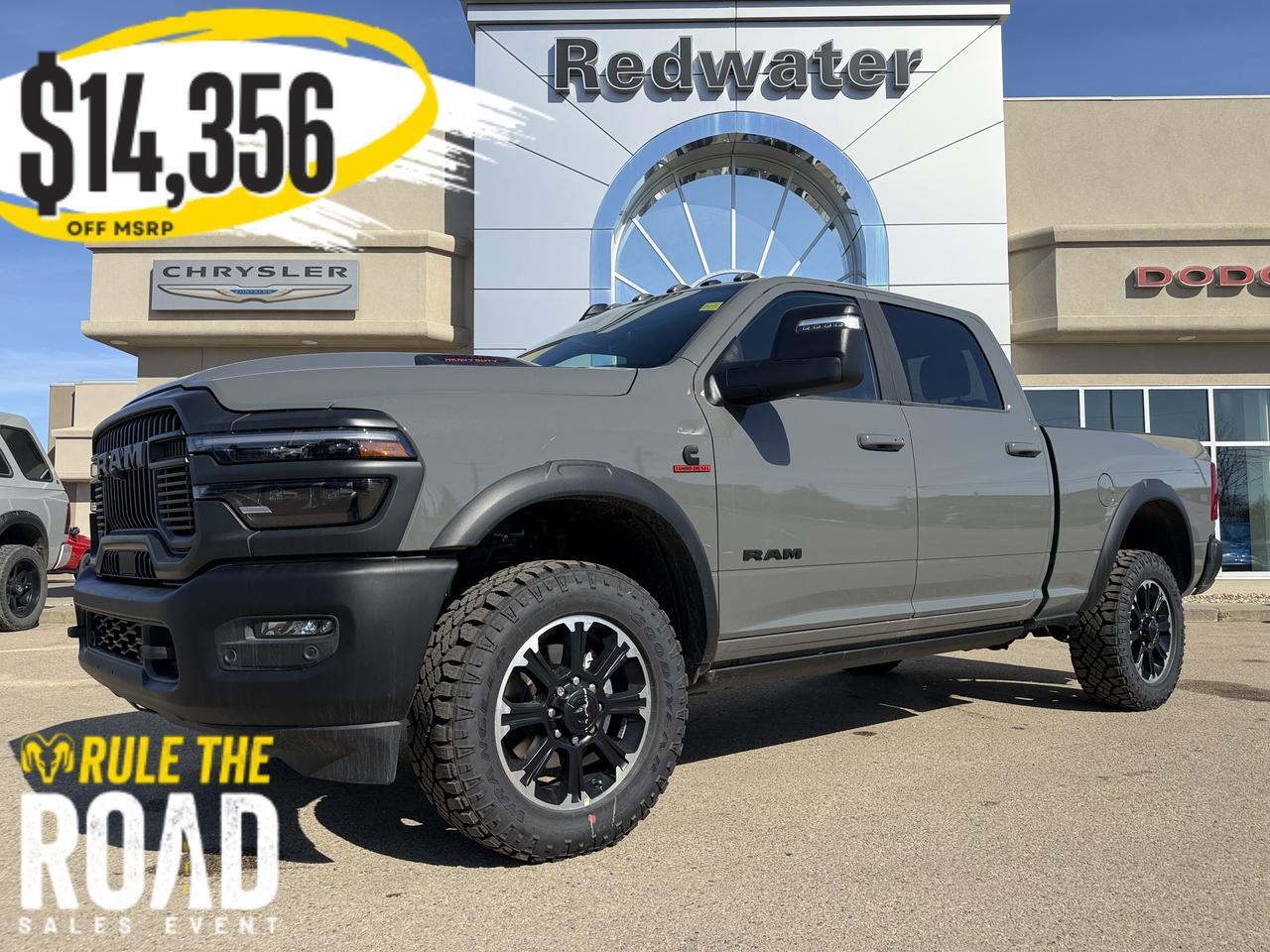 2026 Ram 2500 Rebel Crew Cab 4x4 | Cummins Diesel | Leather Heated Vented Seats | Power Sunroof | NAV | Sport Hood