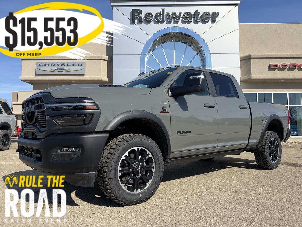 2026 Ram 2500 Rebel Crew Cab 4x4 | Cummins Diesel | Leather Heated Vented Seats | Power Sunroof | NAV | Sport Hood