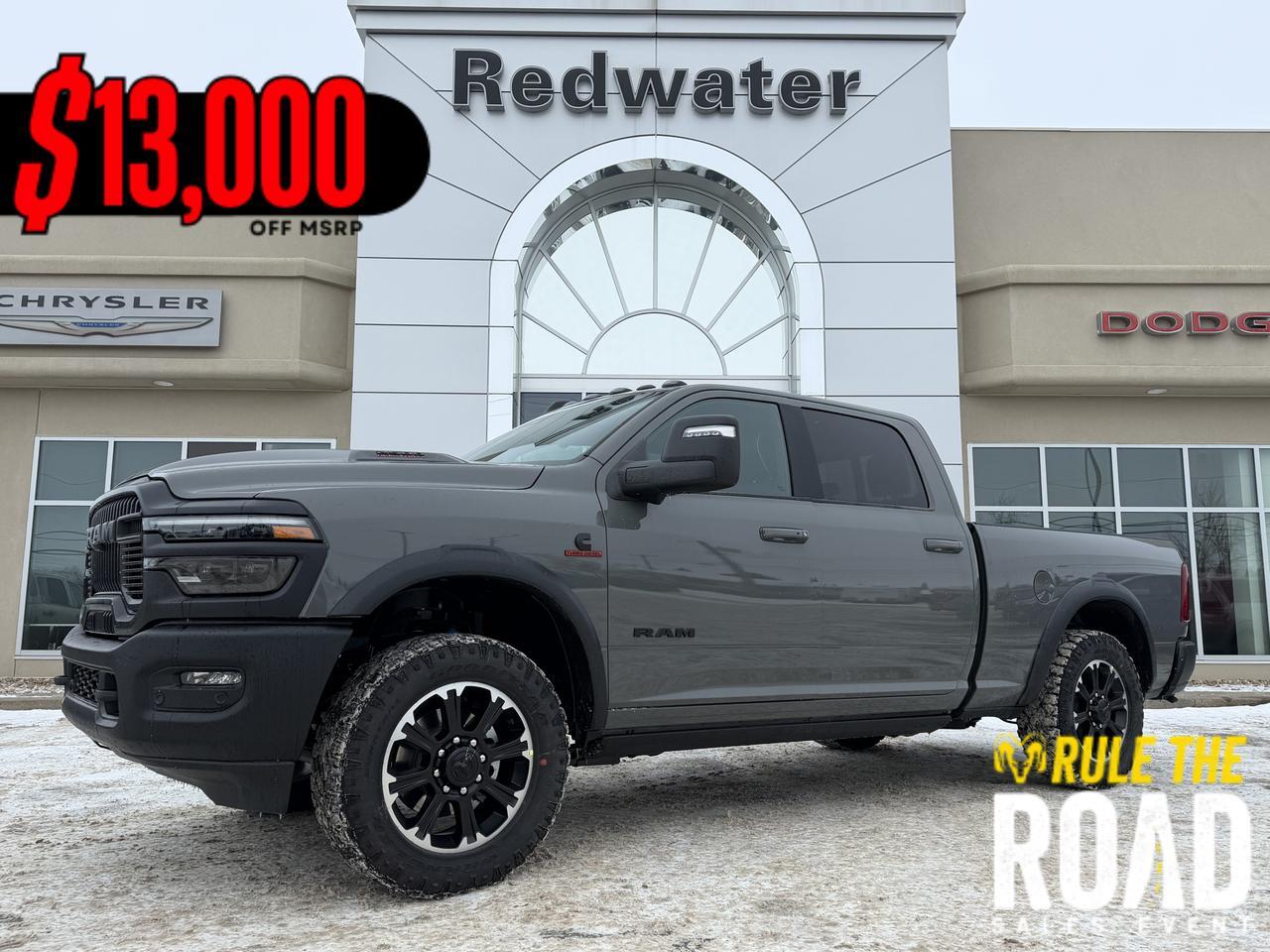 2026 Ram 2500 Rebel Crew Cab 4x4 | Towing Tech Safety Groups | Sport Hood | 12IN Display | Digital Rearview Mirror