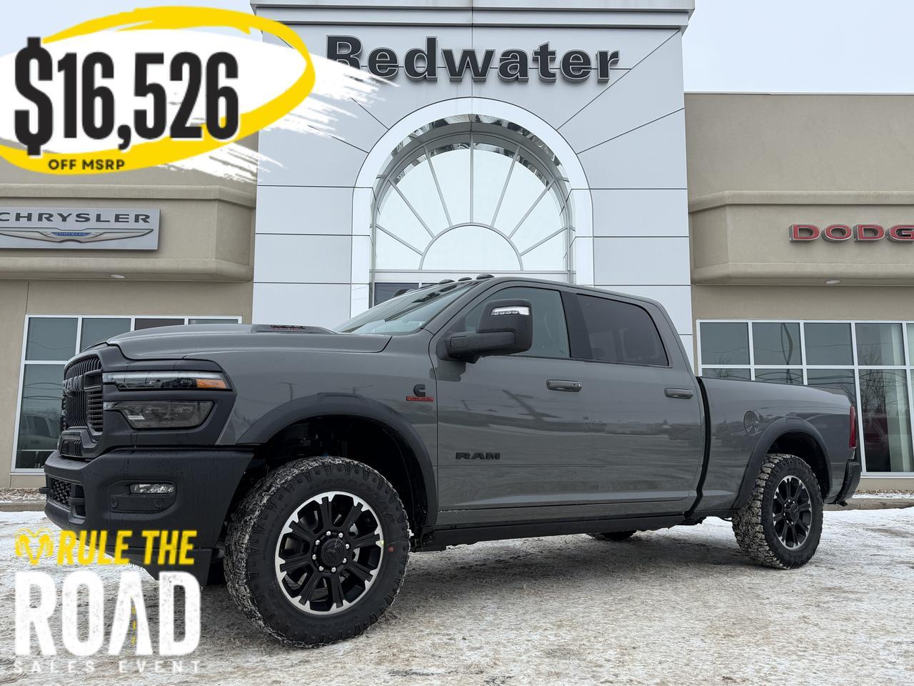 2026 Ram 2500 Rebel Crew Cab 4x4 | Towing Tech Safety Groups | Sport Hood | 12IN Display | Digital Rearview Mirror