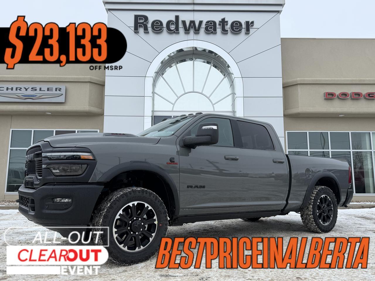 2026 Ram 2500 Rebel Crew Cab 4x4 | Towing Tech Safety Groups | Sport Hood | 12IN Display | Digital Rearview Mirror