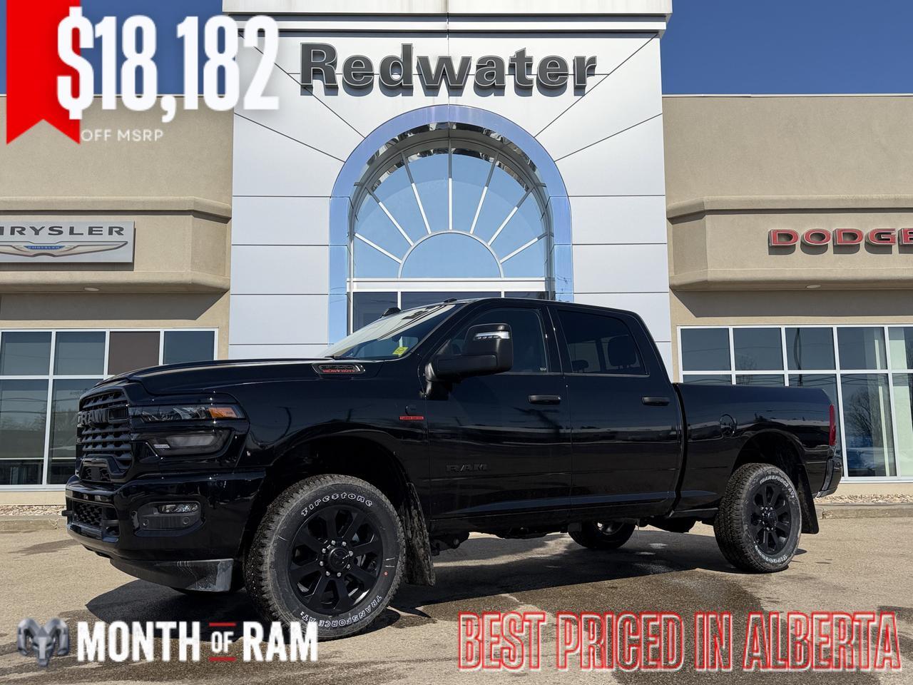 2026 Ram 3500 Big Horn Crew Cab 4x4 | HO Cummins Turbo Diesel | Night Edition | Diamond Black | 12IN Touchscreen