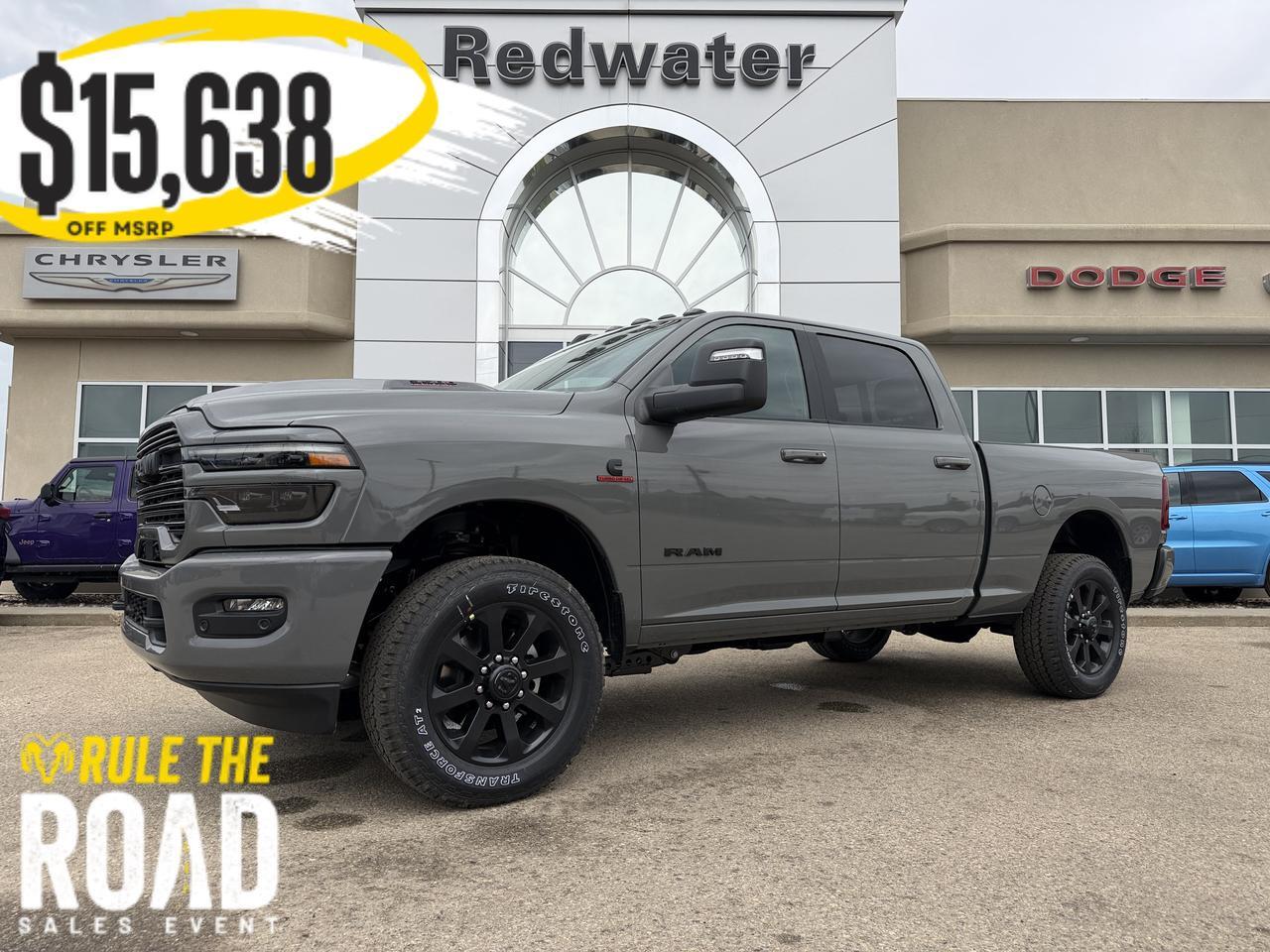 2026 Ram 3500 Laramie Crew Cab 4x4 | Black Leather Heated Vented Seats | Dual Charging | 5th Wheel Towing