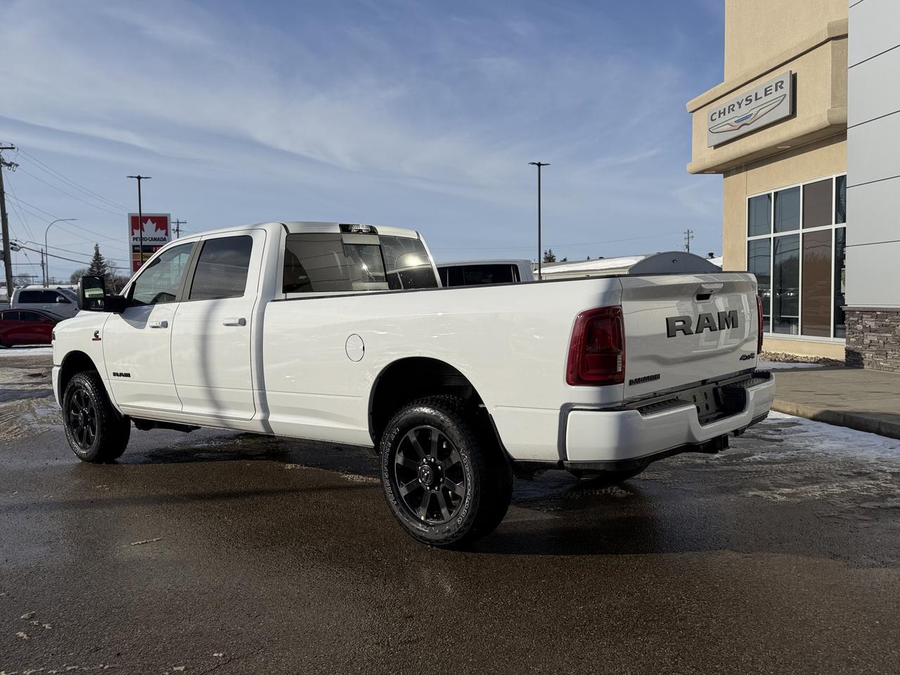 2026 Ram 3500 Laramie Crew Cab 4x4 | Cummins Turbo Diesel | Bright White | NAV | Heated Seats | Backup Camera Redwater AB