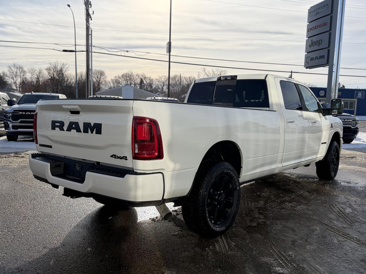 2026 Ram 3500 Laramie Crew Cab 4x4 | Cummins Turbo Diesel | Bright White | NAV | Heated Seats | Backup Camera Redwater AB
