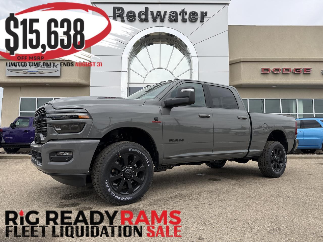 2026 Ram 3500 Laramie Crew Cab 4x4 | Rig Ready Ram | Black Leather Heated Vented Seats | Dual Charging | 5th Wheel