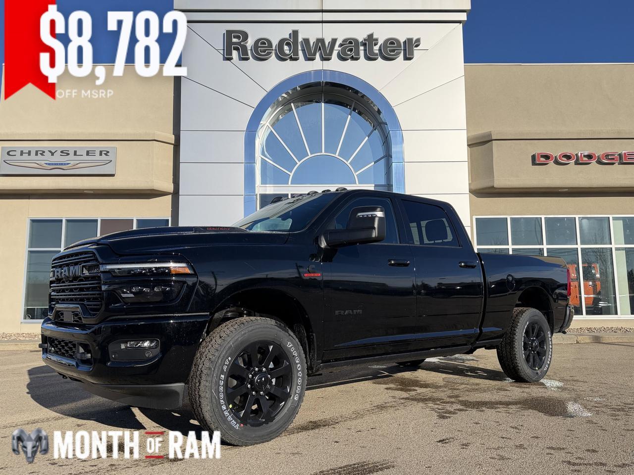 2026 Ram 3500 Laramie Crew Cab 4x4 | Rig Ready Ram | Leather | 12IN Display | NAV | Sunroof | Heated Vented Seats