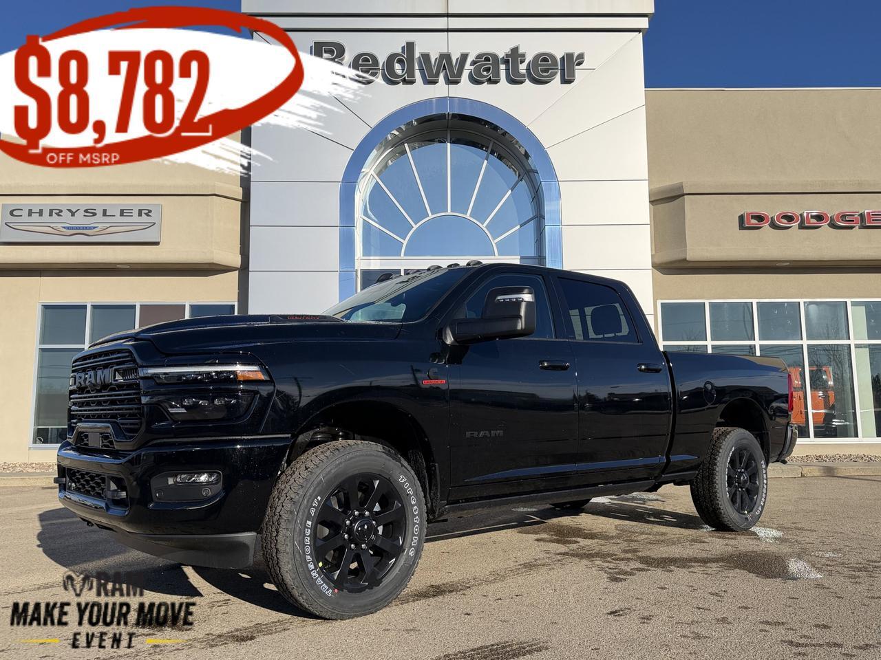 2026 Ram 3500 Laramie Crew Cab 4x4 | Rig Ready Ram | Leather | 12IN Display | NAV | Sunroof | Heated Vented Seats