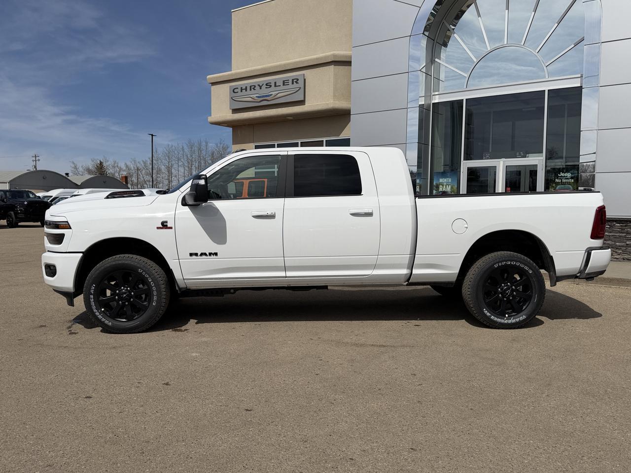 2026 Ram 3500 Laramie Mega Cab 4x4 | Cummins Diesel | 5th Wheel Prep | Sunroof | NAV | Leather Heated Vented Seats Redwater AB