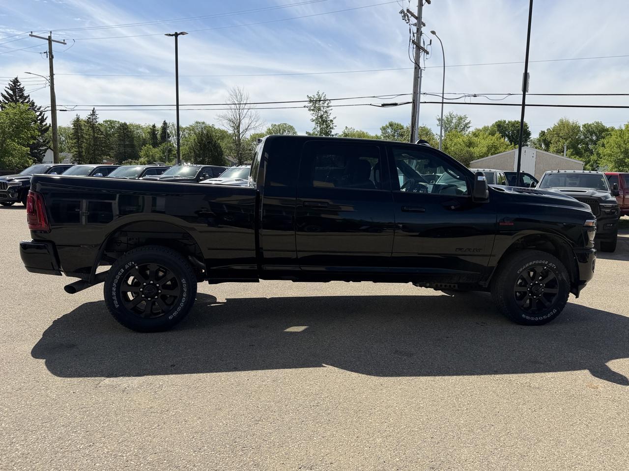 2026 Ram 3500 Laramie Mega Cab 4x4 | Cummins Diesel | Night Edition | Black Leather | 5th Wheel Prep | Sunroof Redwater AB