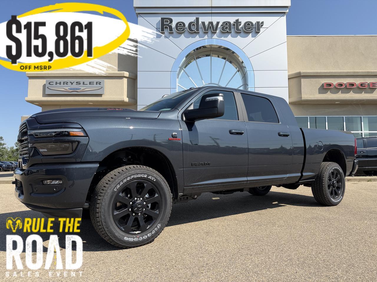 2026 Ram 3500 Laramie Mega Cab 4x4 | Heated Vented Leather Seats | NAV | 5th Wheel Prep | Remote Start | Leather