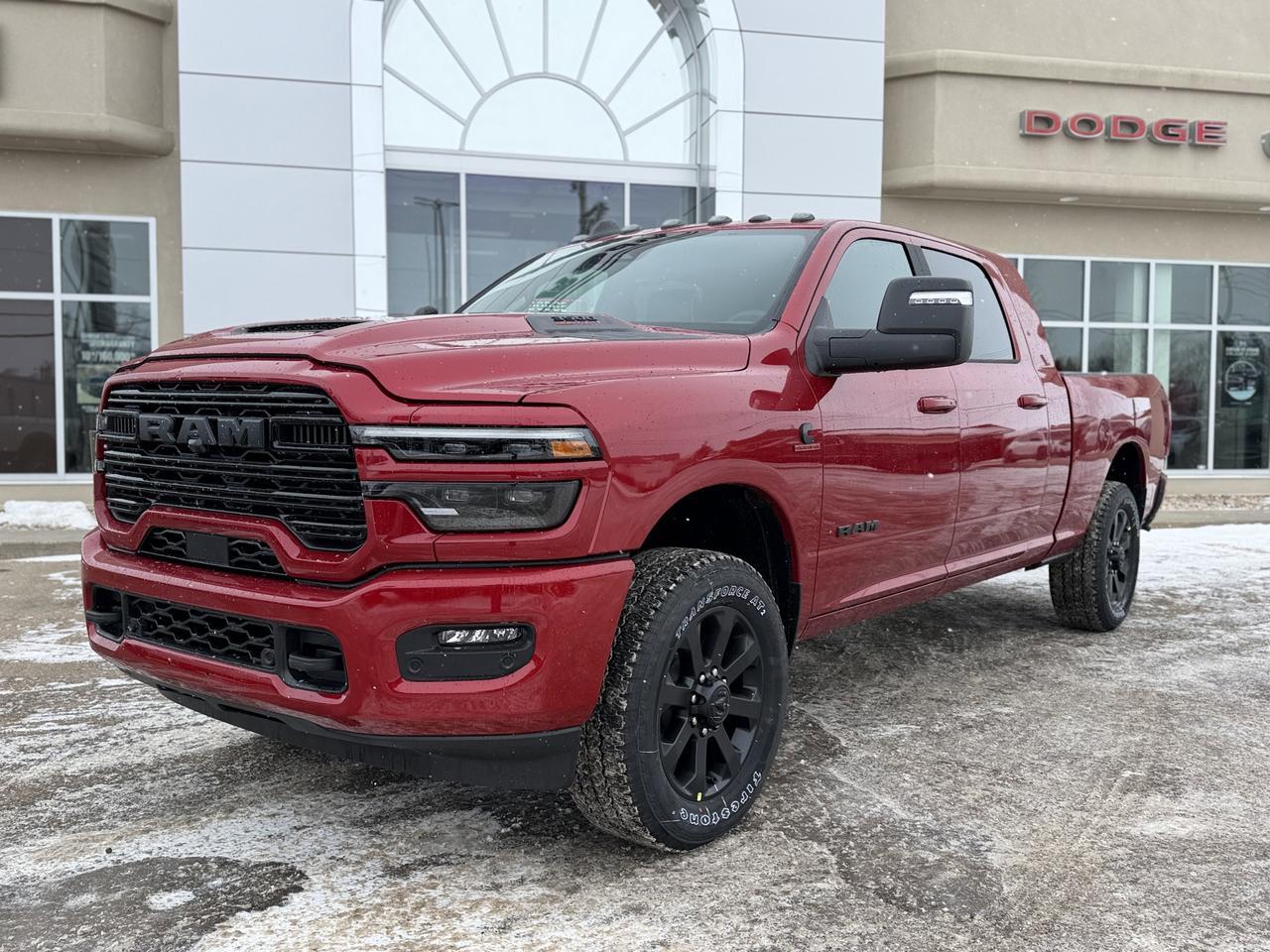 2026 Ram 3500 Laramie Mega Cab 4x4 | Molten Red | Cummins Diesel | Leather | Heated Seats | NAV | Remote Start Redwater AB