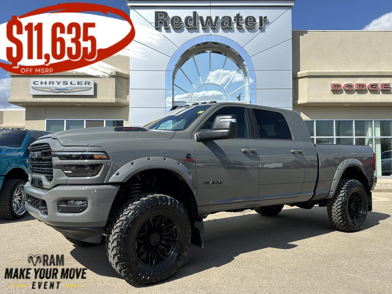2026 Ram 3500 Laramie Mega Cab 4x4 | RIG READY RAM | 5" Lift | 20" Fuel Wheels | 37" Toyo MT | 5th Wheel Prep |
