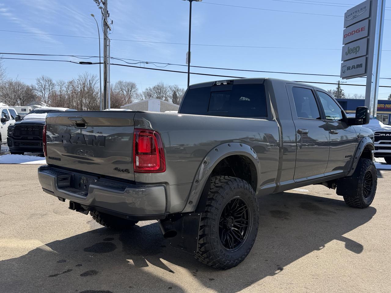 2026 Ram 3500 Laramie Mega Cab 4x4 | Rig Ready Ram | 5th Wheel Prep | 12IN Touchscreen | Heated Vented Leather Redwater AB