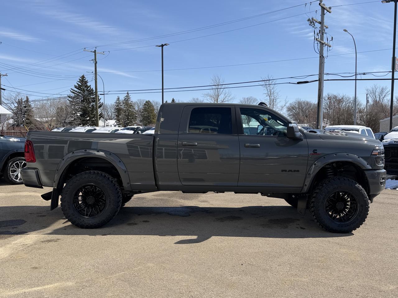 2026 Ram 3500 Laramie Mega Cab 4x4 | Rig Ready Ram | 5th Wheel Prep | 12IN Touchscreen | Heated Vented Leather Redwater AB
