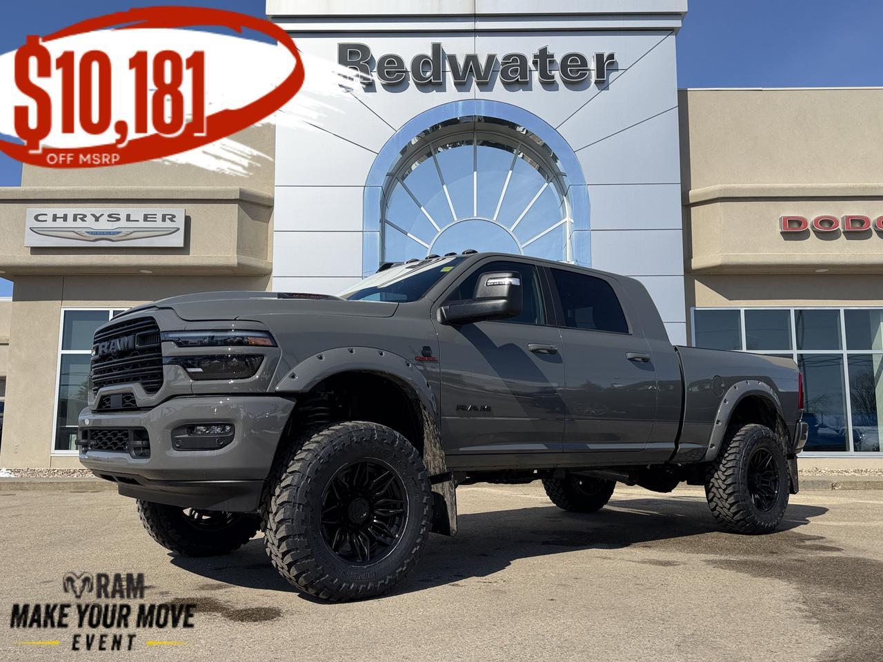 2026 Ram 3500 Laramie Mega Cab 4x4 | Rig Ready Ram | 5th Wheel Prep | 12IN Touchscreen | Heated Vented Leather