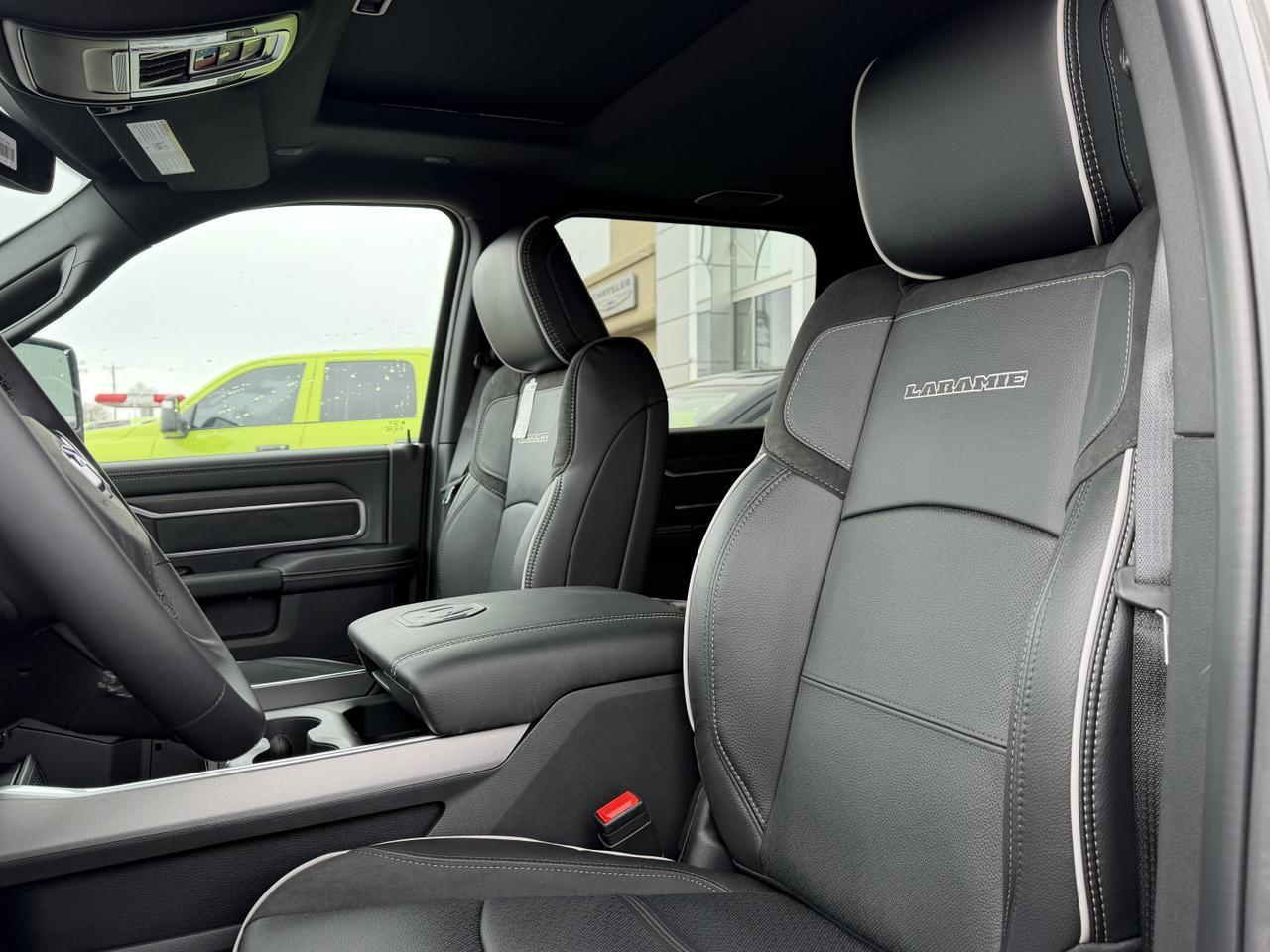 2026 Ram 3500 Laramie Mega Cab 4x4 | Rig Ready Ram | 5th Wheel Prep | 12IN Touchscreen | Heated Vented Leather Redwater AB