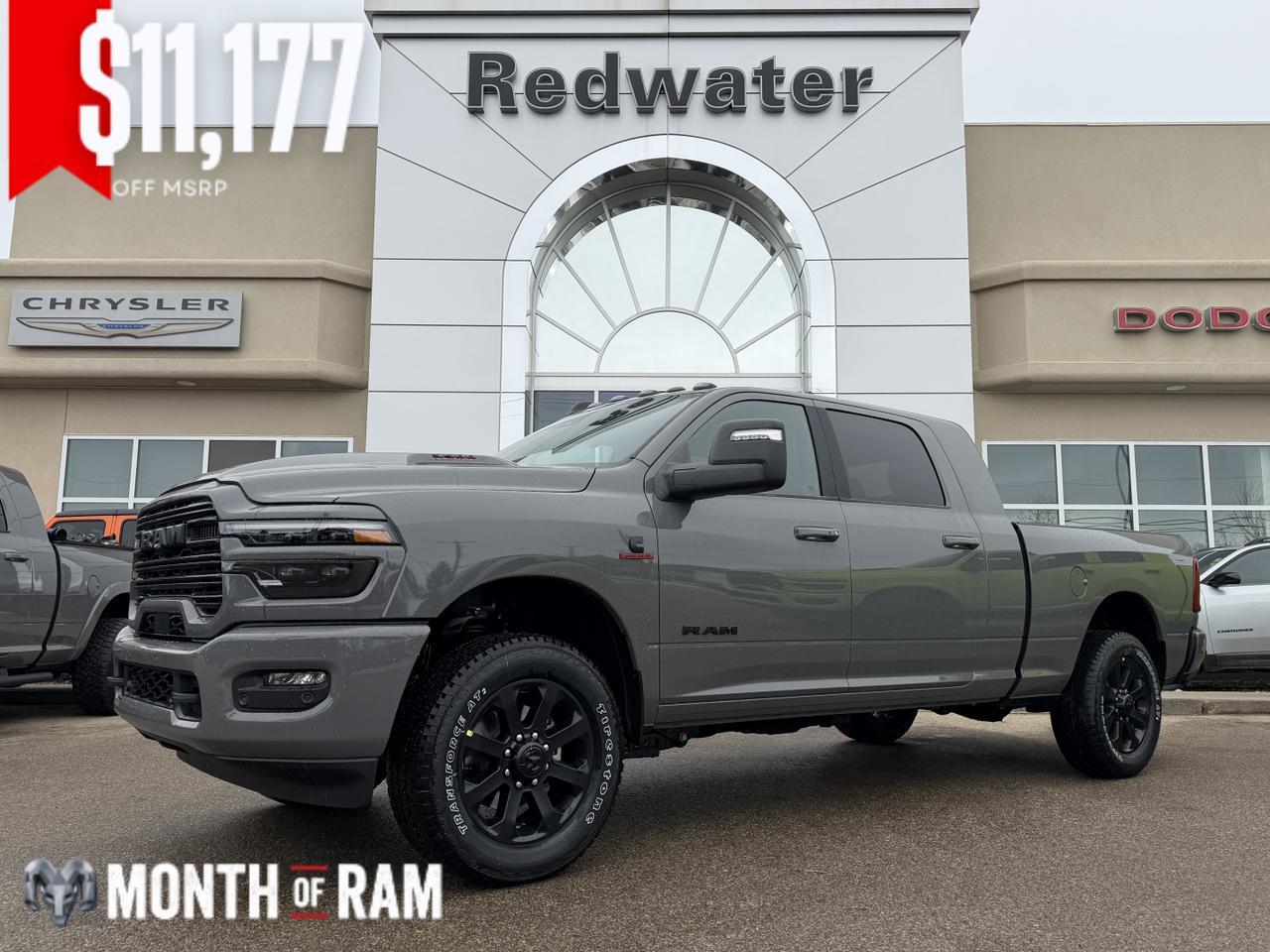 2026 Ram 3500 Laramie Mega Cab 4x4 | Rig Ready Ram | 5th Wheel Prep | 12IN Touchscreen | Heated Vented Leather