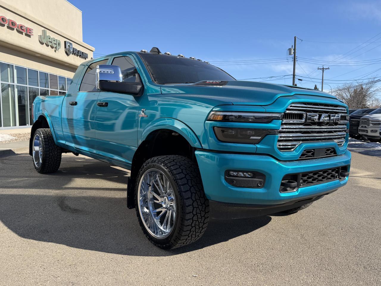 2026 Ram 3500 Laramie Mega Cab 4x4 | Rig Ready Ram | BLUDACRIS | 24" Rim's | Custom Wrap | 3" Lift | Rock Lights Redwater AB