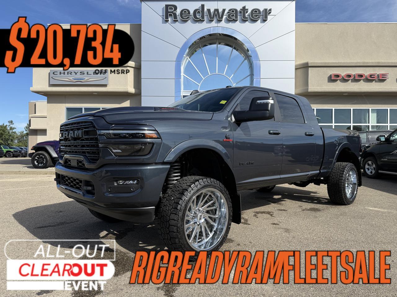 2026 Ram 3500 Laramie Mega Cab 4x4 | Rig Ready Ram | BLUEZILLA | 5" Inch Lift | 24" Rim's | 35" Tires | Loaded