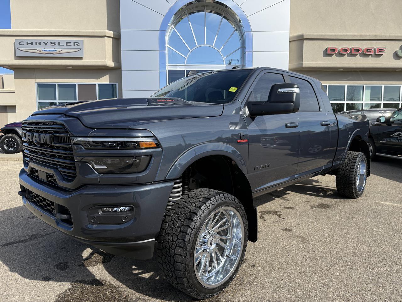 2026 Ram 3500 Laramie Mega Cab 4x4 | Rig Ready Ram | BLUEZILLA | 5" Inch Lift | 24" Rim's | 35" Tires | Loaded Redwater AB