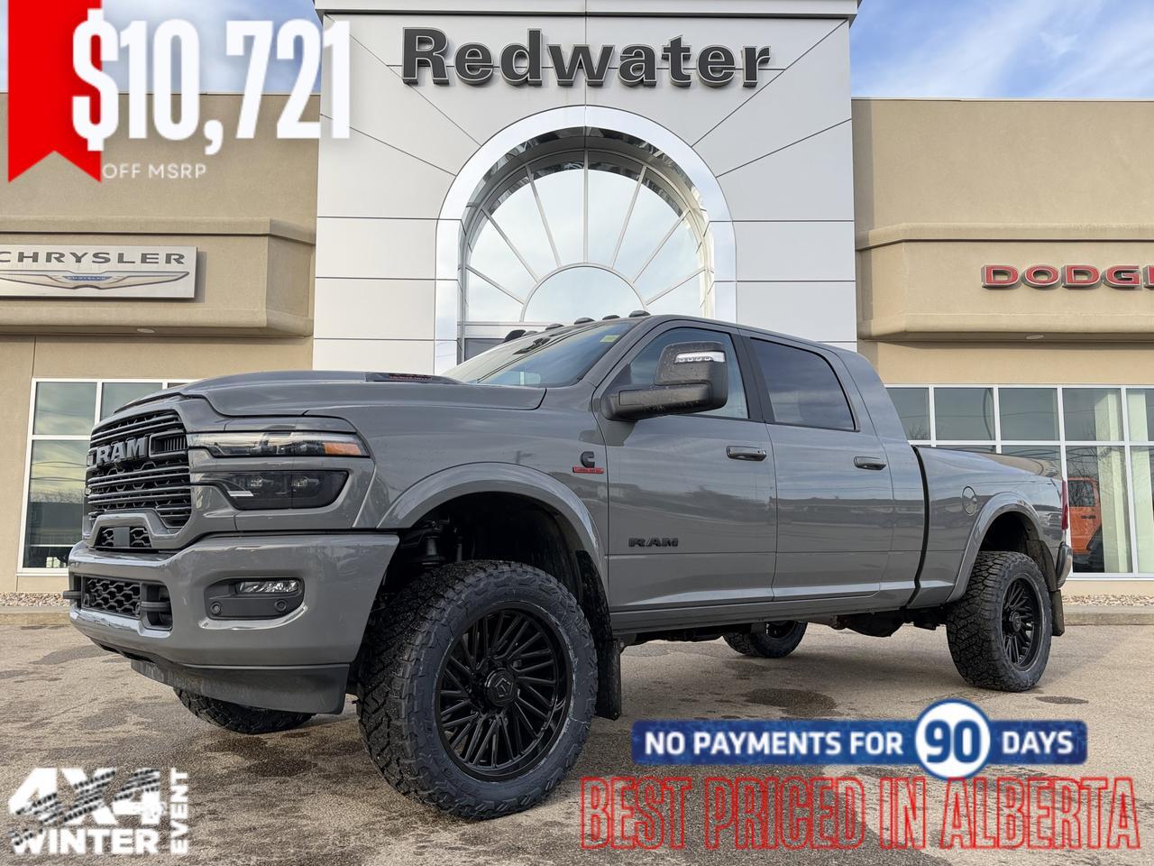 2026 Ram 3500 Laramie Mega Cab 4x4 Rig Ready RAM | Cummins Diesel | 12IN Display | 5th Wheel Prep | 20IN Wheels