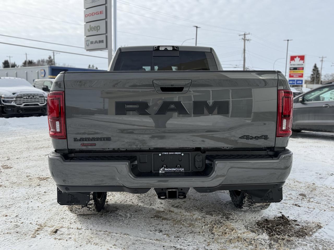 2026 Ram 3500 Laramie Mega Cab 4x4 Rig Ready RAM | EEYORE | 12IN Display | 5th Wheel Prep | 20IN Wheels Redwater AB