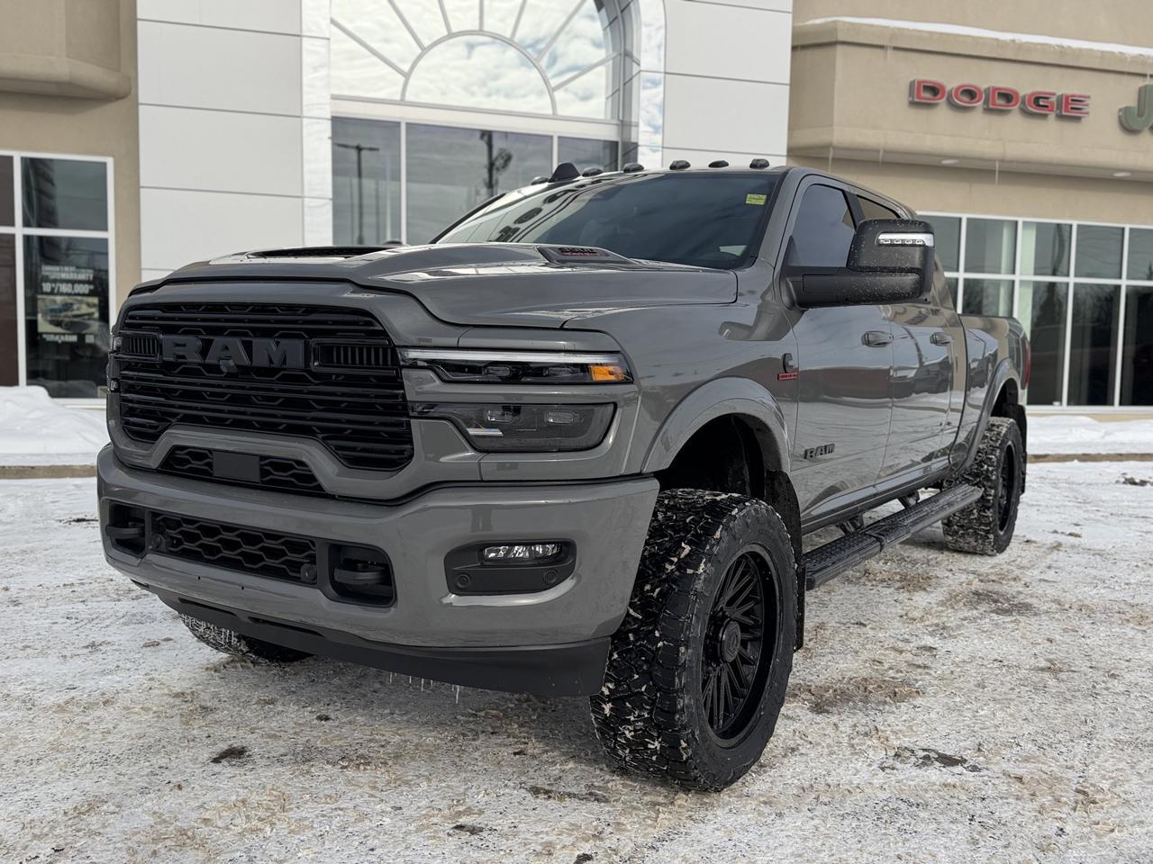 2026 Ram 3500 Laramie Mega Cab 4x4 Rig Ready RAM | EEYORE | 12IN Display | 5th Wheel Prep | 20IN Wheels Redwater AB