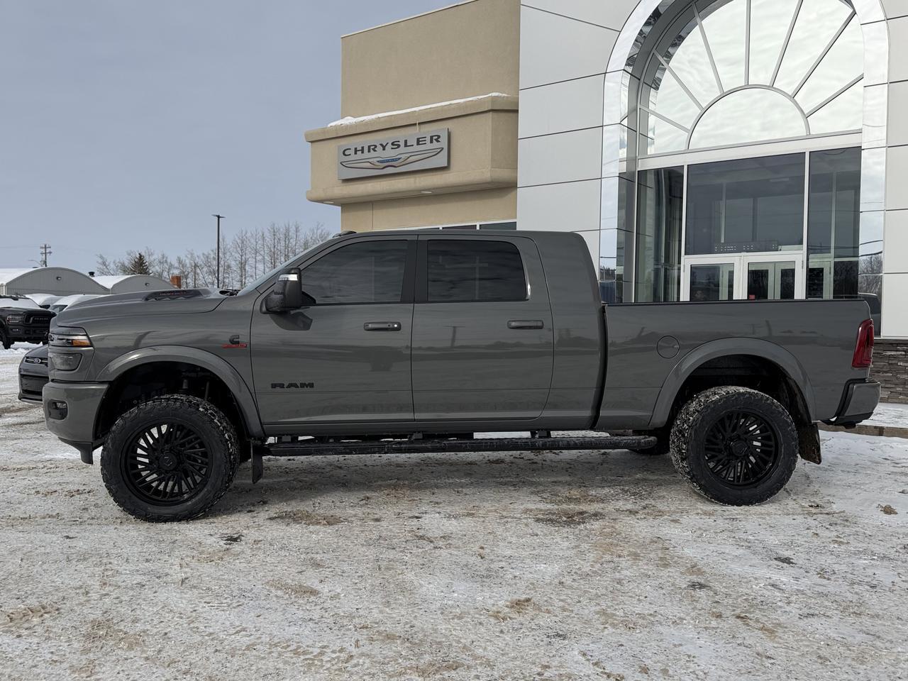 2026 Ram 3500 Laramie Mega Cab 4x4 Rig Ready RAM | EEYORE | 12IN Display | 5th Wheel Prep | 20IN Wheels Redwater AB
