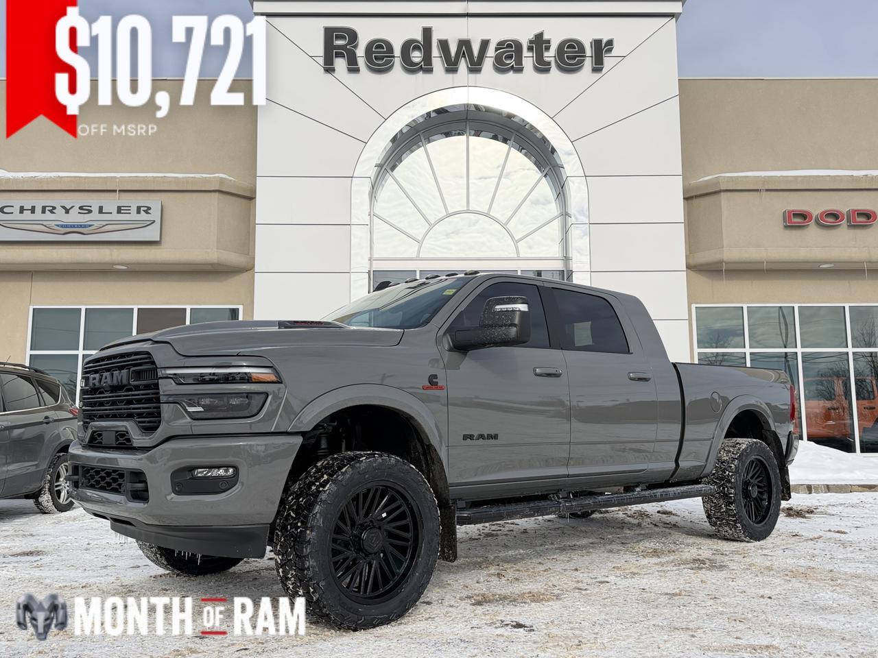 2026 Ram 3500 Laramie Mega Cab 4x4 Rig Ready RAM | EEYORE | 12IN Display | 5th Wheel Prep | 20IN Wheels