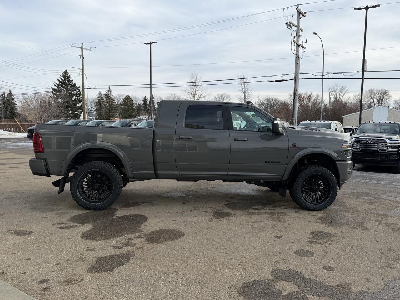 2026 Ram 3500 Laramie Mega Cab 4x4 Rig Ready RAM | EEYORE | 12IN Display | 5th Wheel Prep | 20IN Wheels Redwater AB