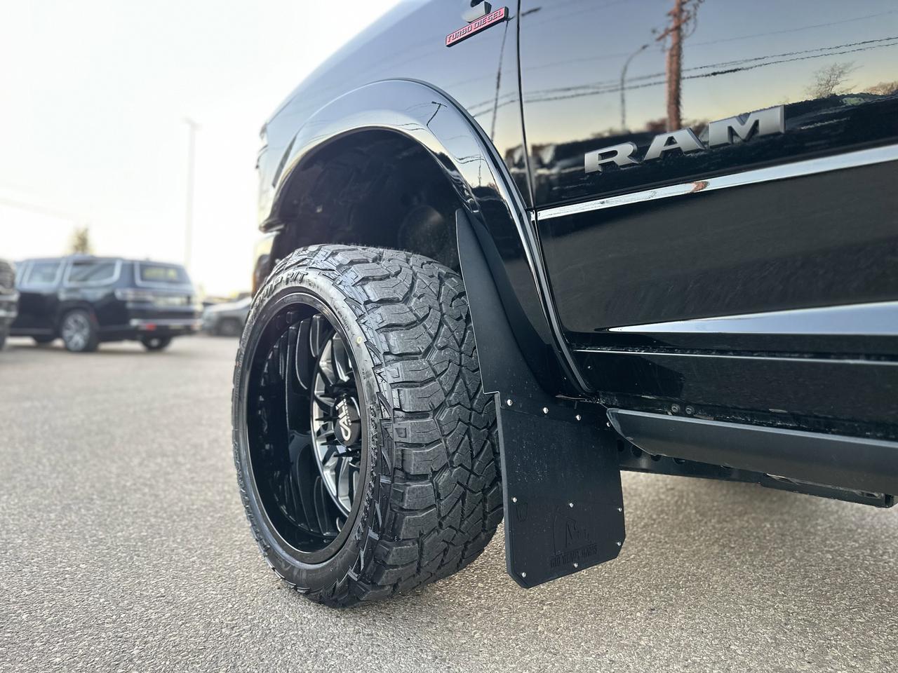 2026 Ram 3500 Laramie Night Edition Crew Cab 4x4 | BATMAN | Rig Ready Ram | Leather | Sport Hood | Sunroof Redwater AB