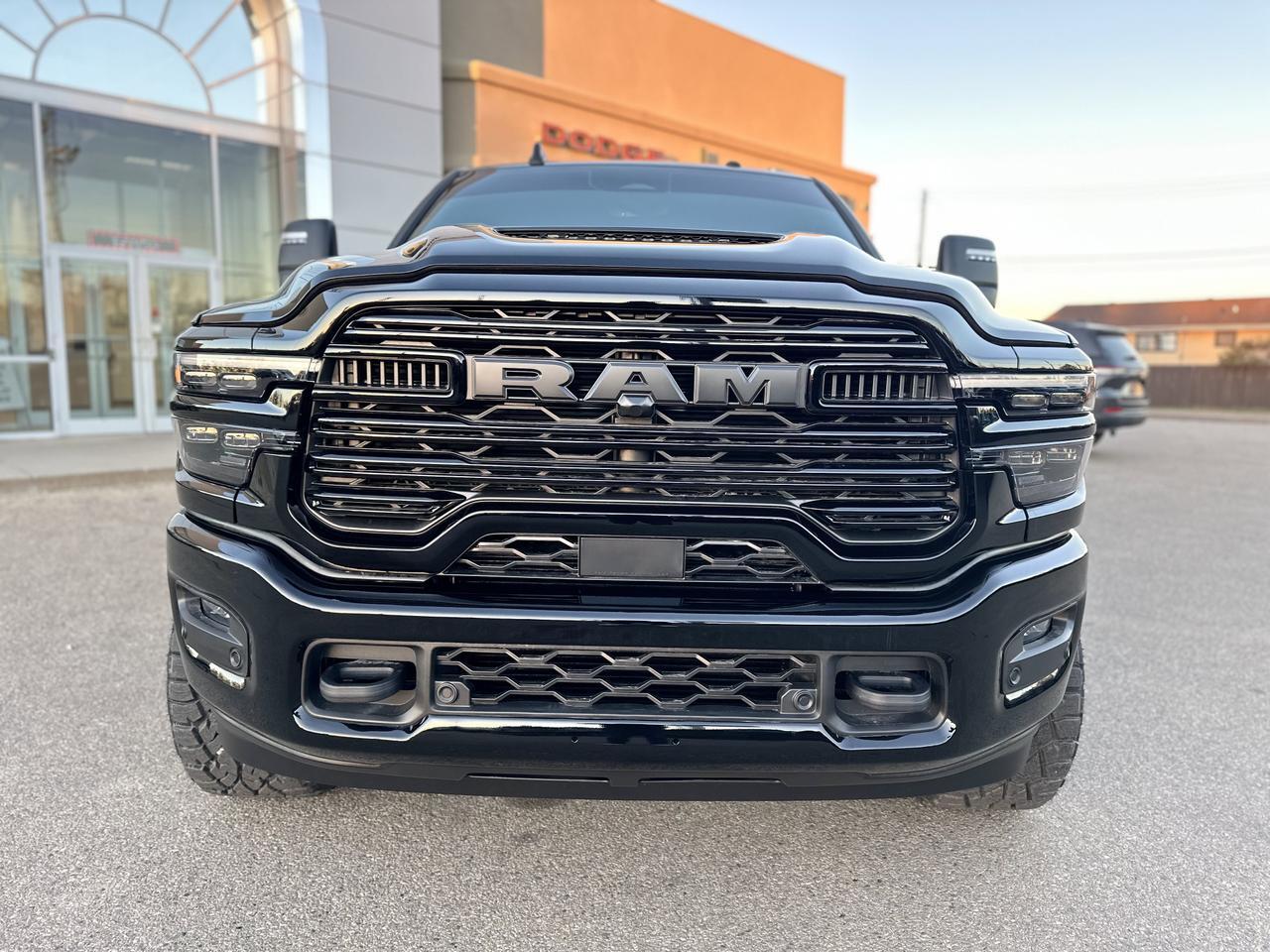 2026 Ram 3500 Laramie Night Edition Crew Cab 4x4 | BATMAN | Rig Ready Ram | Leather | Sport Hood | Sunroof Redwater AB