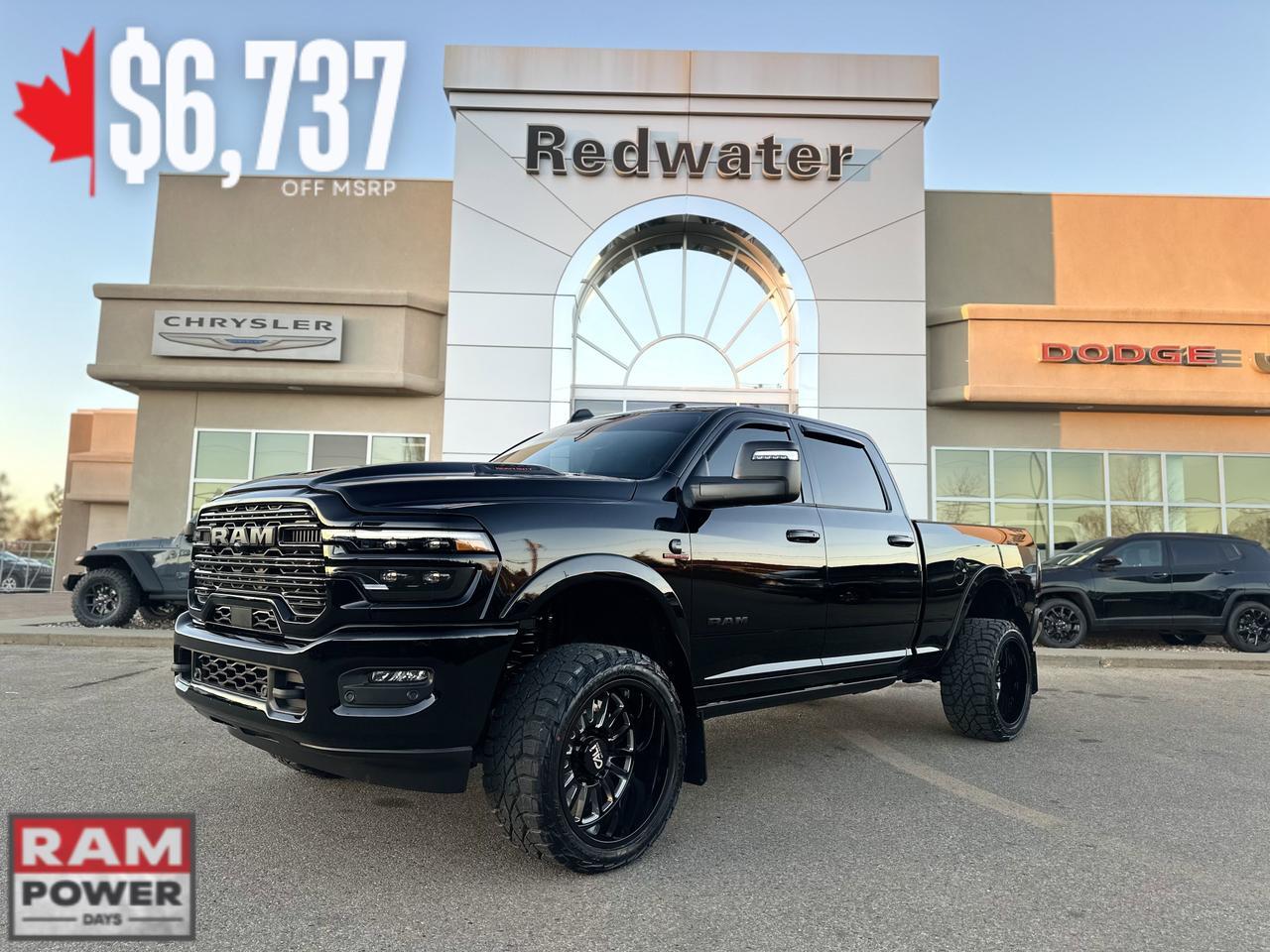 2026 Ram 3500 Laramie Night Edition Crew Cab 4x4 | BATMAN | Rig Ready Ram | Leather | Sport Hood | Sunroof