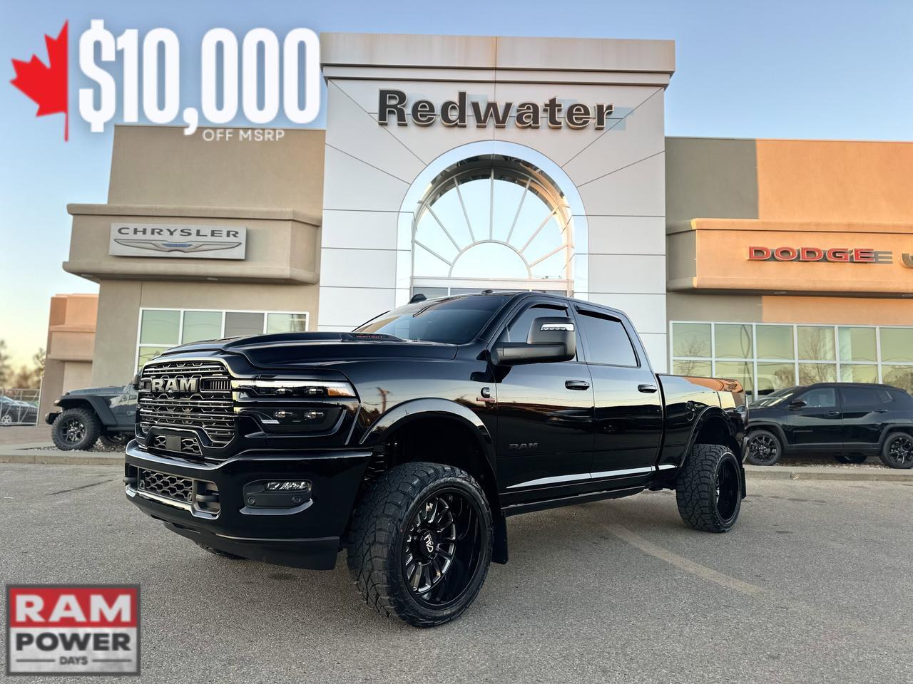 2026 Ram 3500 Laramie Night Edition Crew Cab 4x4 | BATMAN | Rig Ready Ram | Leather | Sport Hood | Sunroof