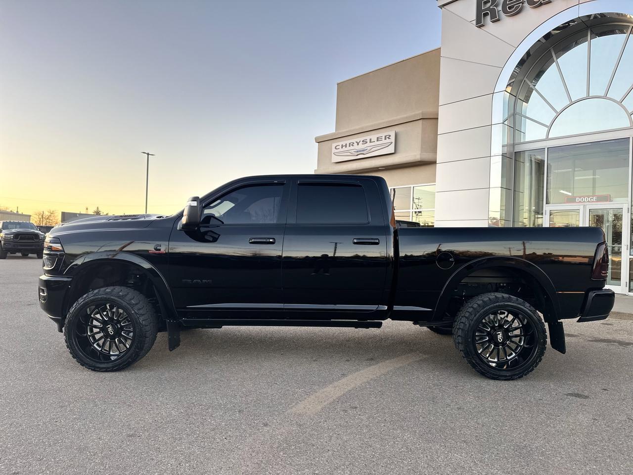 2026 Ram 3500 Laramie Night Edition Crew Cab 4x4 | BATMAN | Rig Ready Ram | Leather | Sport Hood | Sunroof Redwater AB