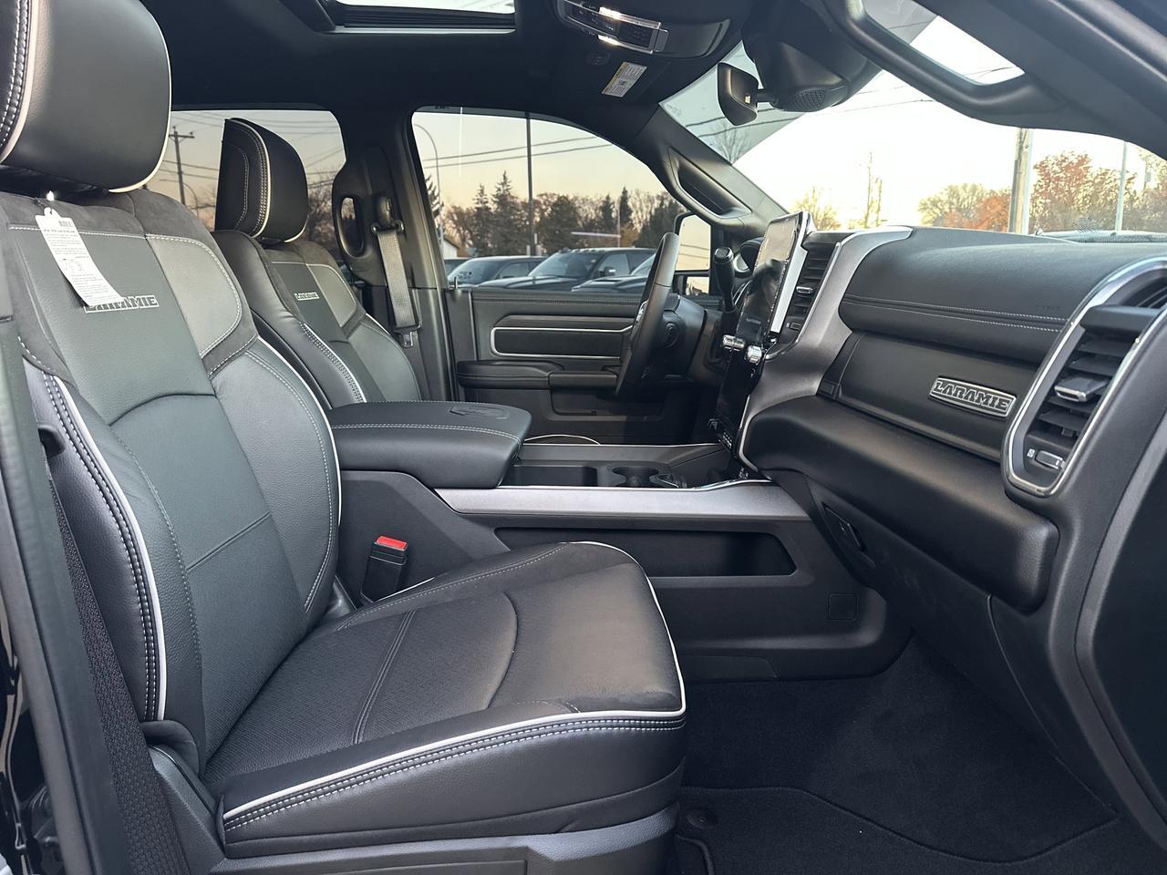 2026 Ram 3500 Laramie Night Edition Crew Cab 4x4 | BATMAN | Rig Ready Ram | Leather | Sport Hood | Sunroof Redwater AB