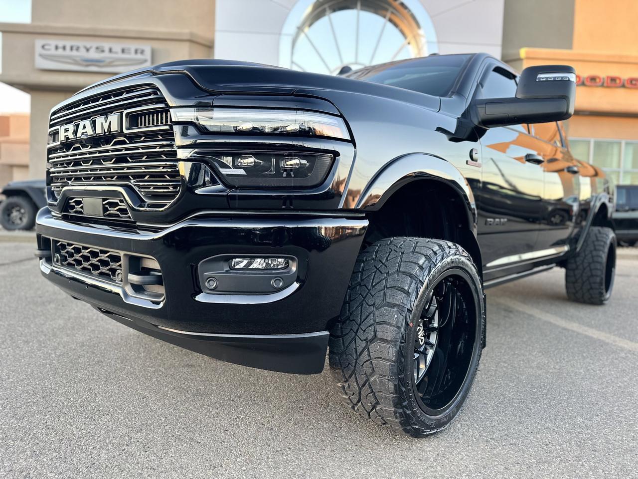 2026 Ram 3500 Laramie Night Edition Crew Cab 4x4 | BATMAN | Rig Ready Ram | Leather | Sport Hood | Sunroof Redwater AB