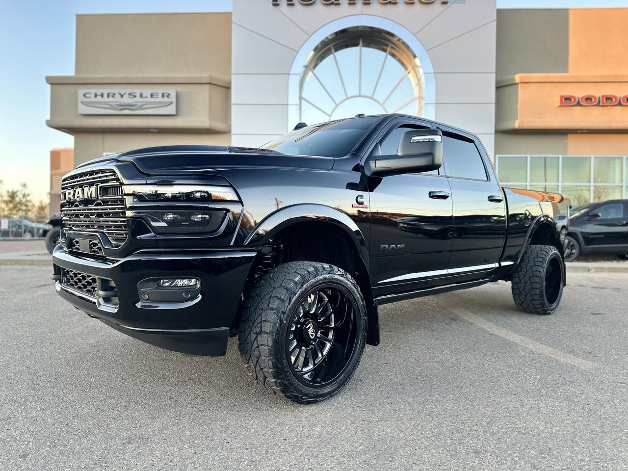 2026 Ram 3500 Laramie Night Edition Crew Cab 4x4 | BATMAN | Rig Ready Ram | Leather | Sport Hood | Sunroof Redwater AB
