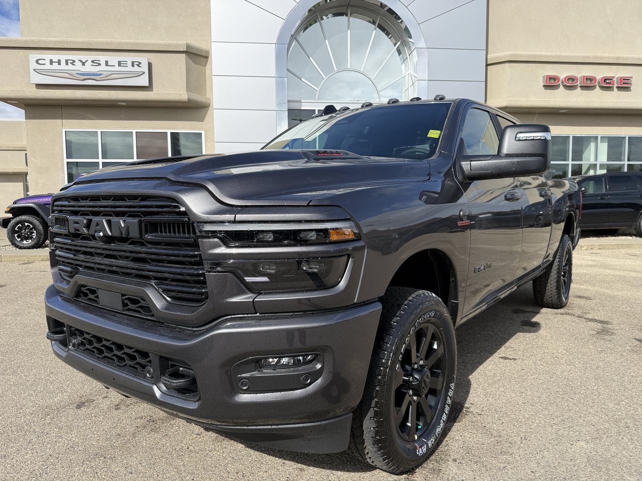 2026 Ram 3500 Laramie Night Edition Crew Cab 4x4 | Cummins Diesel | Black Leather | Heated Vented Seats Redwater AB