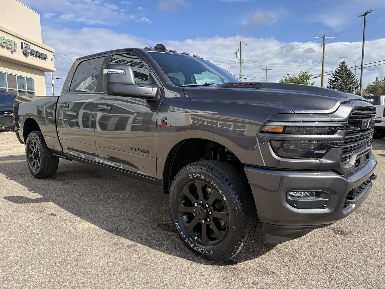 2026 Ram 3500 Laramie Night Edition Crew Cab 4x4 | Cummins Diesel | Black Leather | Heated Vented Seats Redwater AB