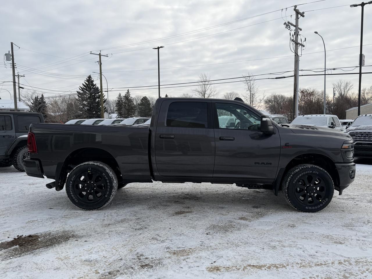 2026 Ram 3500 Laramie Night Edition Crew Cab 4x4 | Cummins Diesel | Sunroof | NAV | 5th Wheel Prep | 20IN Wheels Redwater AB