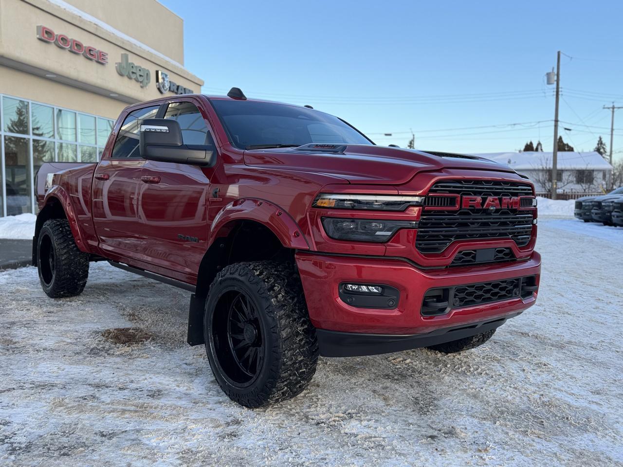 2026 Ram 3500 Laramie Night Edition Crew Cab 4x4 | Rig Ready Ram | DEADPOOL | 3&rdquo; Level | 22&rdquo; TIS Rim | 35&rdquo; Tires Redwater AB