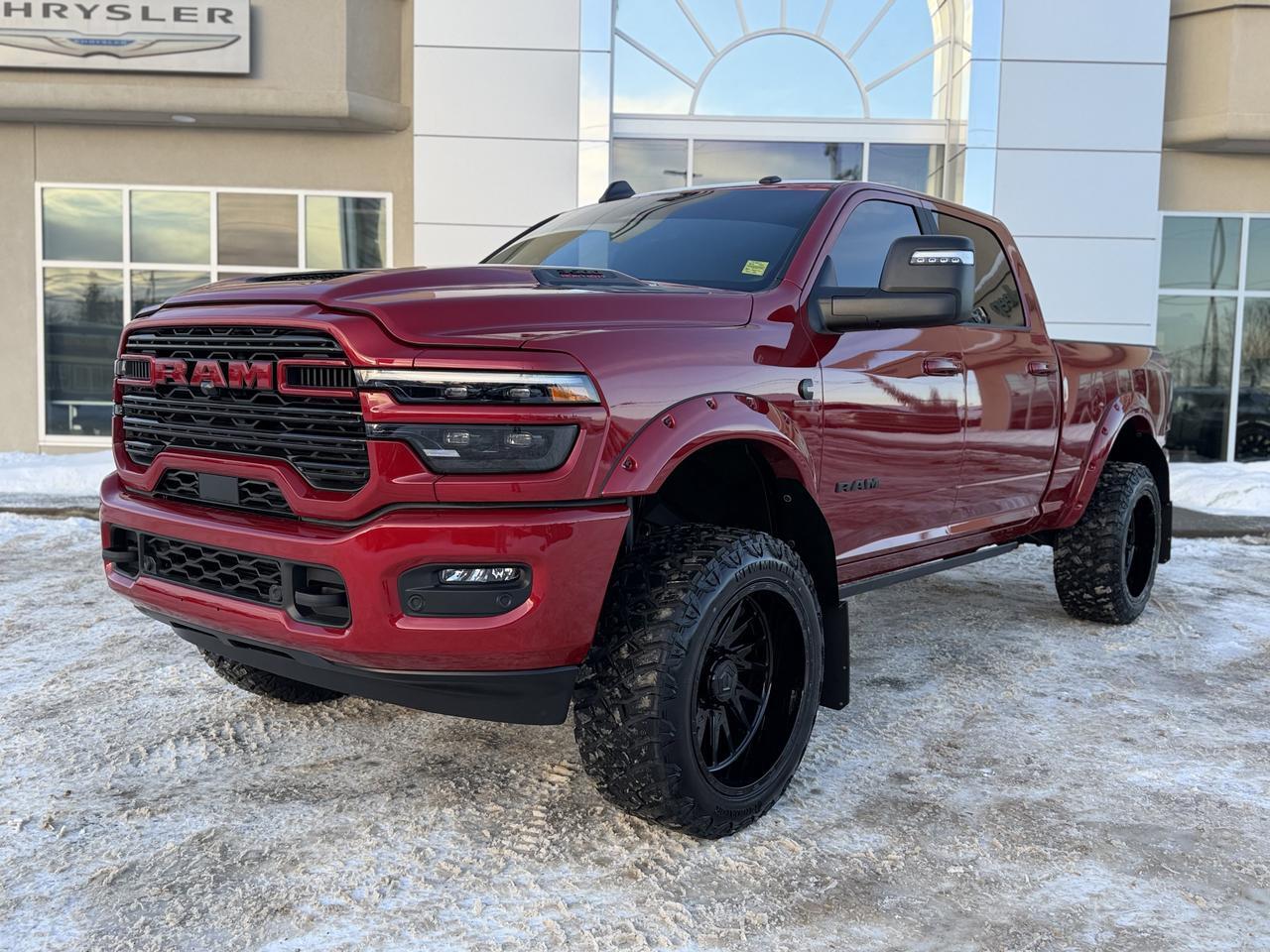 2026 Ram 3500 Laramie Night Edition Crew Cab 4x4 | Rig Ready Ram | DEADPOOL | 3&rdquo; Level | 22&rdquo; TIS Rim | 35&rdquo; Tires Redwater AB